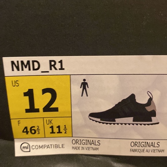 NIB Adidas NMD_R1 black and white size: 12 - Picture 9 of 9